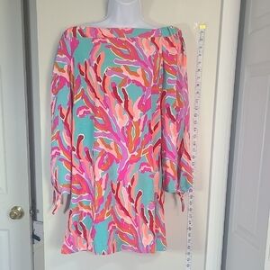 Off Shoulder Colorful Abstract Print Women's Dress- Size M'‎ BY SOUTHERN FROCK